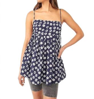 Free People Molly Tunic Top In Indigo Combo