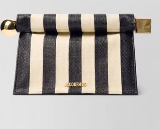 Jacquemus striped clutch bag gold tone hardware