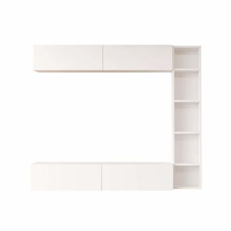 Mobili Rebecca Pared modular blanca, 3 piezas