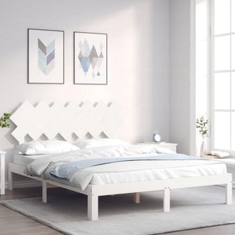 vidaXL Estructura De Cama Sin Colch&oacute;n Madera De Pino Blanca 140x200 Cm Vidaxl