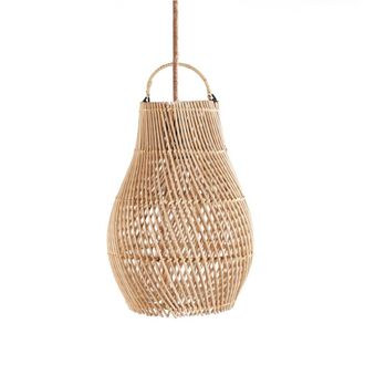 Bazar Bizar L&aacute;mpara colgante de rat&aacute;n en marr&oacute;n 20x20x30 cm
