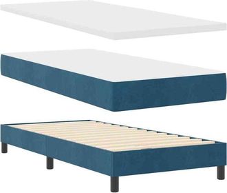 vidaXL Cama Con Somier Y Colch&oacute;n Negra 100x200 Cm Terciopelo Vidaxl