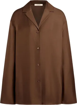 12 Storeez button-down silk shirt - Brown