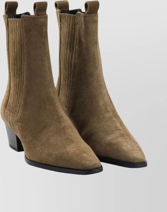 Aeyde suede ankle boots block heel