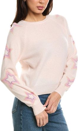 Brodie Star Dust Sleeve Crewneck Cashmere Sweater