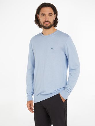 Calvin Klein Rundhalspullover CALVIN KLEIN COTTON SILK CN SWEATER, Herren, Gr. 3XL, blau (kentucky blau), Strick, Obermaterial: 80% Baumwolle, 20% Seide, unifarben