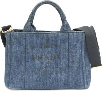 Prada Pre-owned Tote Bags, female, Blue, Size: ONE SIZE Pre-owned Vintage Tote Bag
