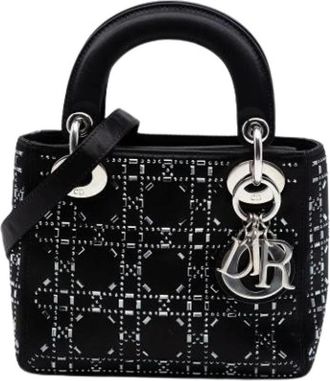 Dior Pre-owned Lady Dior - Dames - Vintage Handtas - Zwart - ONE Size - Satijn - Vintage