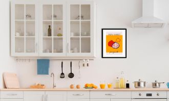 Queence Bild »Pomegranate« Abstrakt Essen Kunst Lebensmittel Obst Obst Bilder Schriftzug 1 Stk. tlg. gerahmt