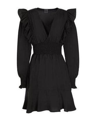 8 by YOOX FRILL L/SLEEVE MINI DRESS