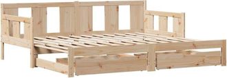 vidaXL Daybed with Trundle and Drawers without Mattress 80x200 cm Vidaxl