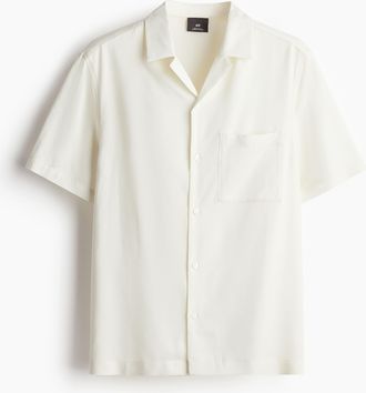 H&M Freizeithemd aus Lyocell in Regular Fit - White