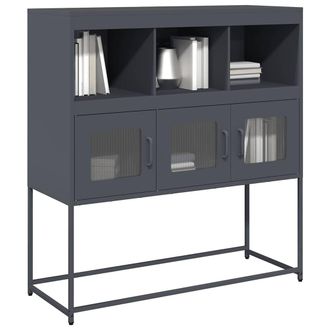 Berkfield Home Sideboard Anthracite 100.5x39x107 cm Cold-rolled Steel in Black