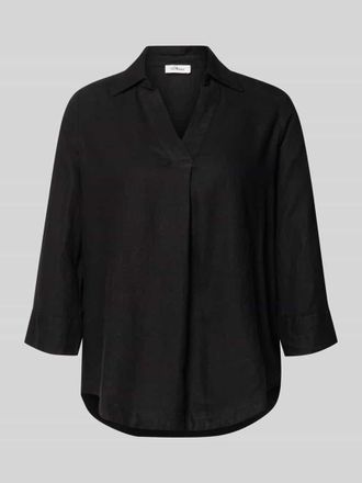 s.Oliver Red Label Relaxed Fit Hemdbluse aus Leinen-Viskose-Mix in Black, Gr&ouml;&szlig;e 34