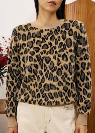 FRNCH Canna Leopard Sweater In Multi