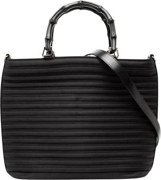 Gucci Pre-owned Handbags, female, Black, Size: ONE SIZE Pre-owned Pleated Top Handle Bag
