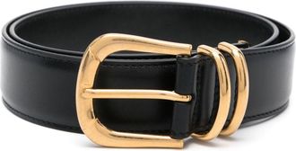 The Row Black Leather Belt - Womens - Calf Leather
