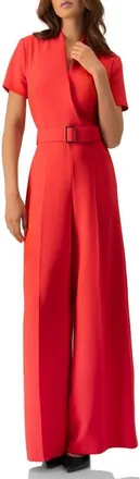 Ivonne Red Wide-Leg Belted Jumpsuit at Nordstrom, Size 12