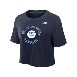 Nike BYU Cougars Nike Womens Dri-FIT Cropped T-Shirt in Blue | W11840P404BGYU-NVY