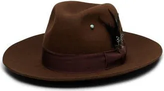 Wyeth Nyc Wool Fedora Hat in Brown at Nordstrom Rack, Size Medium
