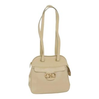 Ferragamo Pre-owned Shoulder Bags, female, Beige, Size: ONE SIZE Pre-owned Leather shoulder-bags