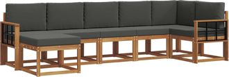 vidaXL Conjunto De Sof&aacute;s De Exterior 7 Uds. Natural Y Antracita Vidaxl