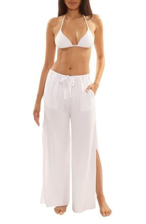 BECCA by Rebecca Virtue Beach to BBQ Side Slit Cover-Up Pants in White at Nordstrom, Size Medium