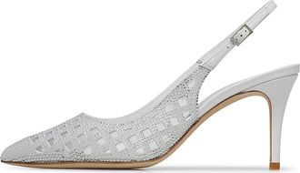 Loriblu Slingback gioiello - Dames - Pumps - Wit - 37 EU - Leer - Schoenen