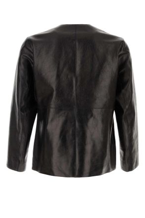 Namacheko Mens Black Leather Jacket Giacche Pelle In