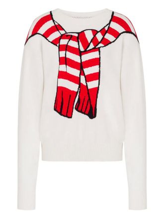 Moschino Trompe-loeil graphic sweater - White