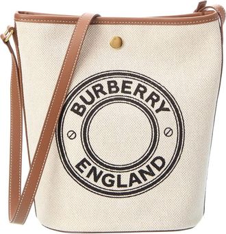 Burberry Medium Canvas & Leather Bucket Bag