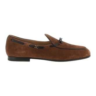 Valentino Garavani VLogo Signature Loafers - Heren - Schoenen - Bruin - Maat: 42 1/2 EU Zijde