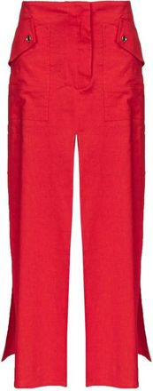 Pinko Galanti Linnen Stretch Rok - Dames - Maxi Rokken - Rood - XS - Linnen - Rokken
