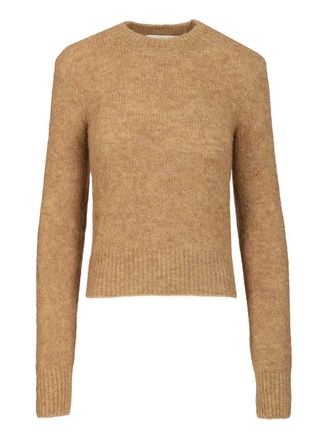 Ami Wool And Alpaca Knit Sweater Knitwear Marrone-Donna