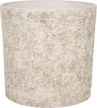 Beliani Maceta Alta De Mezcla De Piedra Tiesto De Jard&iacute;n Interior Exterior 44 X 43 Cm Beige Claro Epirus