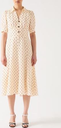 L.k. Bennett Sophie Polka Dot Dress in Cream at Nordstrom Rack, Size 10 Us / 14 Uk