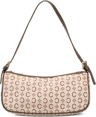 Celine 2000-2025 C Macadam Canvas shoulder bag - women - Canvas/Calf Leather/Leather - One Size - Brown