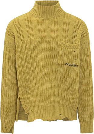 Marni Virgin Wool Turtleneck Sweater - Heren - Coltruien - Geel - S - Wol - Truien & Vesten