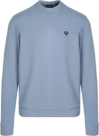 Belstaff Blauwe Logopatch Katoenen Sweatshirt - Heren - Sweatshirts - Blauw - M - Katoen - Hoodies & sweatvesten