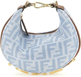 Fendi Bolso de hombro OLock de mezclilla con monograma - Bags - Mujer - Azul - ONE SIZE