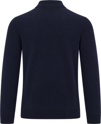 Ballantyne Fine-Knit Wool Polo - Navy