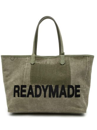 Readymade Borsa tote con stampa - Verde