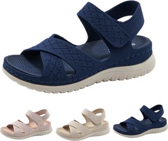 Generic Orthopedic Sandals Women Arch Support Sandals for Women Wide Fit Walking Slides Open Toe Ladies Wedge Shoes Outdoor Anti-Slip Platform Summer Beach Sh