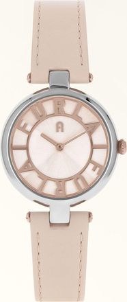 Furla New Club Orologio Con Cassa Tonda Candy Rose Rosa Vitello + Metallo Donna