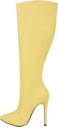 Generic Women Over Knee Boots Pointed Toe High Heel Side Zipper Pu Leather Long Winter Casual Boot