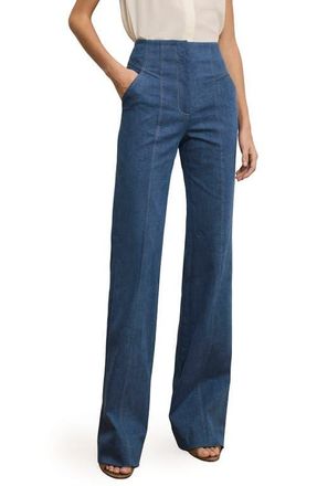 Veronica Beard Frenkle Topstitch Detail Cotton Blend Pants in Cosmo at Nordstrom, Size 00