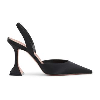 Amina Muaddi Pumps, female, Black, Size: 8 1/2 US Satin Sling Mules