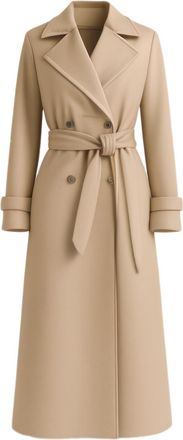 Generic Womens Coats Winter Single Breasted Wool Blend Jacket Causal Lapel Collar Belted Button Elegant Coat Windbreaker Jacket Ladies Long Sleeve Tops Mid-Le