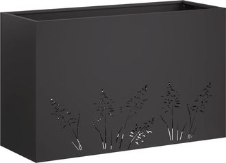 vidaXL Macetero De Jard&iacute;n Negro 80 X 20 X 49 Cm Acero Laminado En Fr&iacute;o Vidaxl