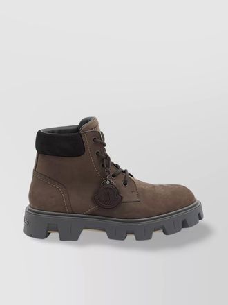 Moncler leather lace-up ankle boots
